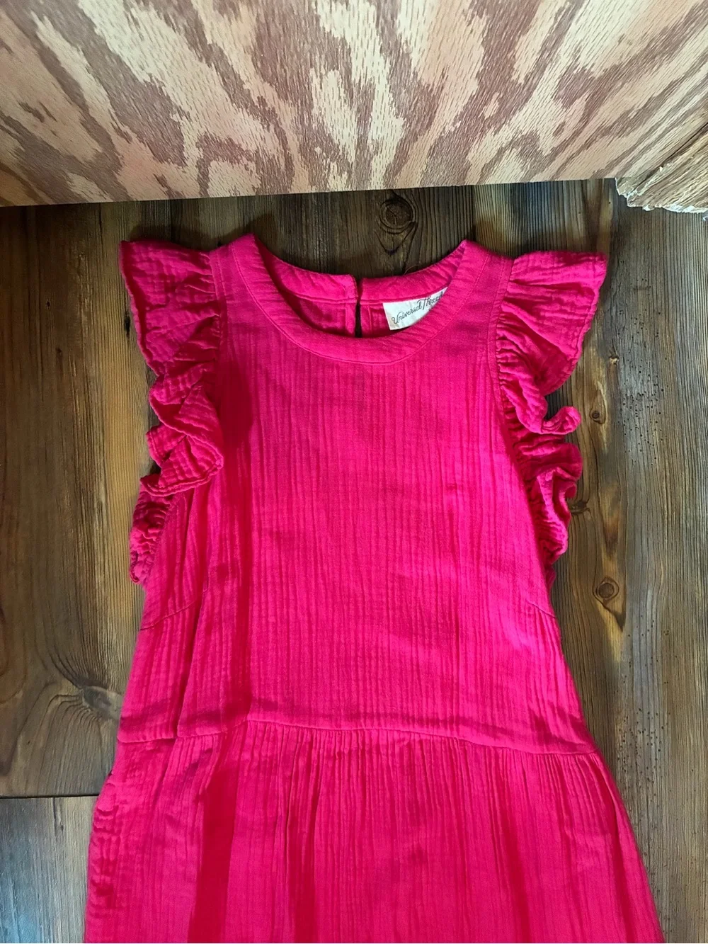 Universal Thread Hot Pink Ruffle Sleeve Maxi Dress - Picture 2 of 4
